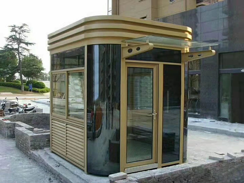 金色钢构圆弧岗亭